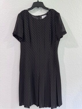 Jessica Howard Black Dress with White Polka Dots